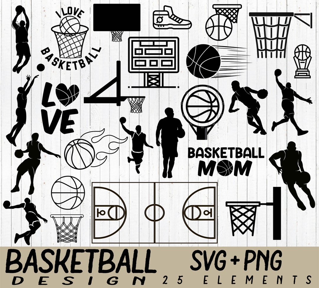 Basketball SVG Bundle Basketball Clipart Cut Files Sports Silhouette
