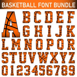 Basketball Alphabet | Basketball Schrift svg Basketball Buchstaben und Zahlen Clipart, Sport Schrift svg, Basketball-Svg-Dateien für Cricut