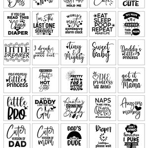 Paquete SVG para bebé, paquete de frases para bebé, mono SVG para bebé, SVG divertido para bebé, SVG para recién nacido, frases lindas para bebé (SVG) (descarga instantánea)