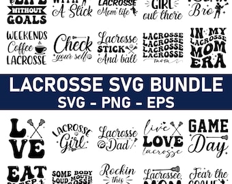 Lacrosse SVG-bundel: sportcitaten, spelerontwerpen (digitale download)