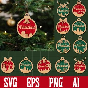 Christmas Ornament SVG Laser Cut File: Bauble Designs (Digital Download)