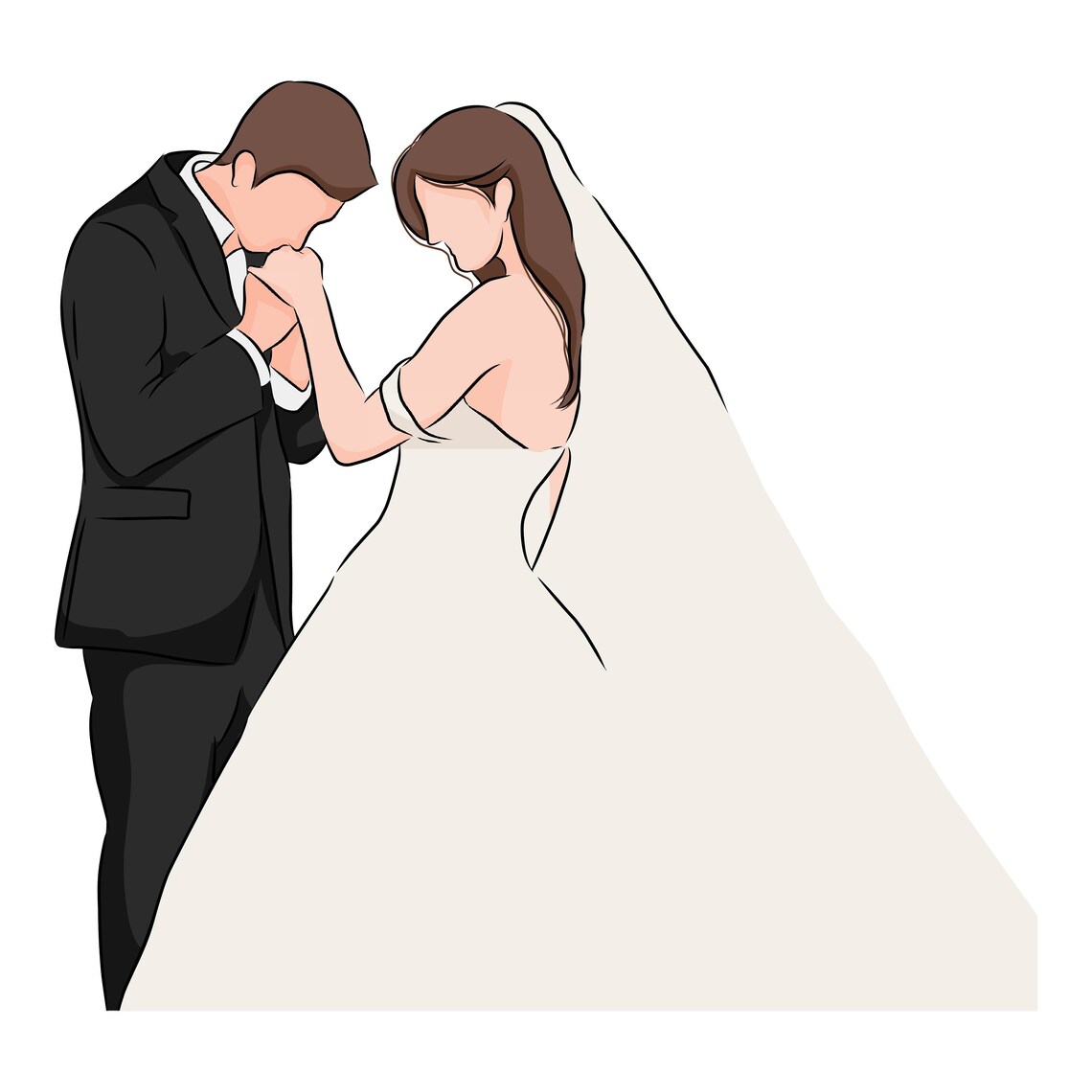 Wedding Day Clipart Bride and Groom SVG Bride and Groom - Etsy