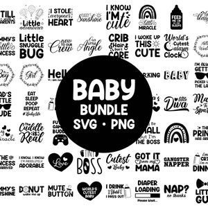 Bundle SVG bébé, Shower de bébé, Bundle SVG pour nouveau-né, lot de citations de bébé, svg de proverbe de bébé, rigolote, téléchargement immédiat fichier coupe imprimable