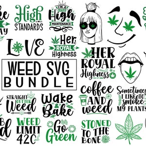 Weed SVG Bundle, Unkraut Zitate svg, Marihuana SVG Bundle, Cannabis svg, Smoke Weed svg, Cut File for Cricut, Digital Download PNG