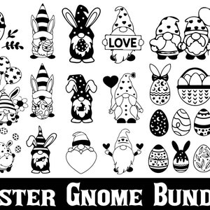 Pâques Gnomes Svg, lot de Pâques Gnome Svg, Gnome de Pâques Svg pour chemises, Gnome oeuf de Pâques Svg, lapin de Pâques Gnomes Svg fichier PNG