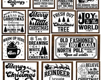 Farmhouse Christmas Sign SVG Bundle: Rustic Holiday Decor (svg, png, dxf, eps)