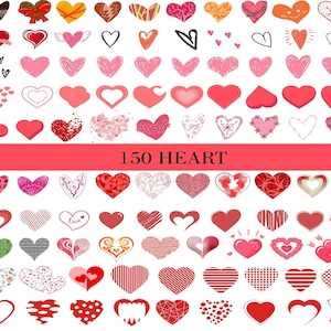 Valentinstag Herz Clipart, Herz SVG-Bundle, Valentinstag SVG, Romantische Clipart, Herz Doodle SVG, Valentinstag Herz Png