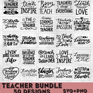 Teacher Svg Bundle, Teacher Quote Svg, teacher sayings svg, Teacher Life Svg, Back to School Design Silhouette Vector Files Cricut PNG