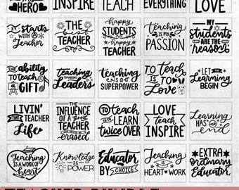 Teacher SVG Bundle: Back to School PNG, Teacher Life Quotes Saying (Digital Files)