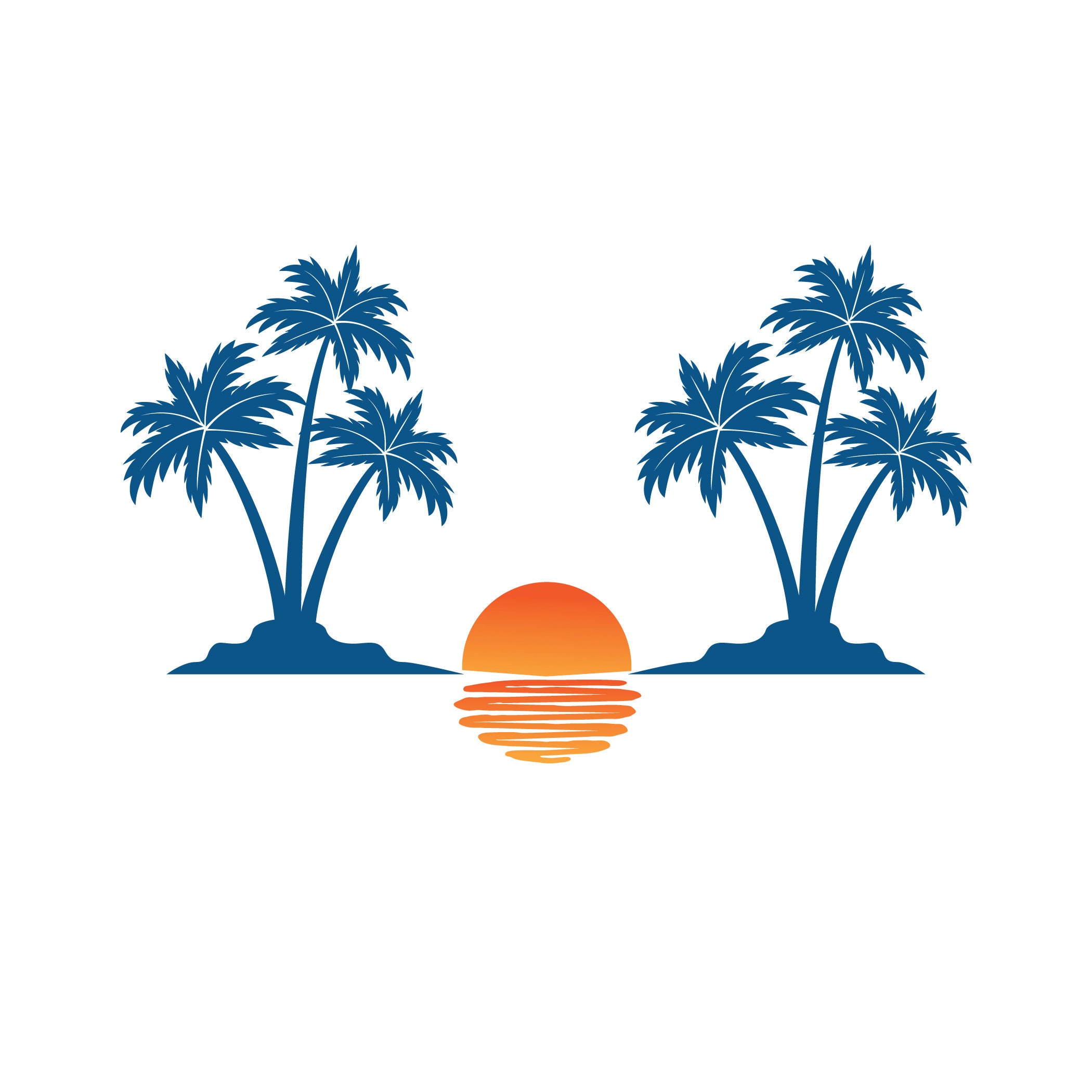 Sunset Svg Coconut Trees Clipart Palm Tree SVG Beautiful | Etsy