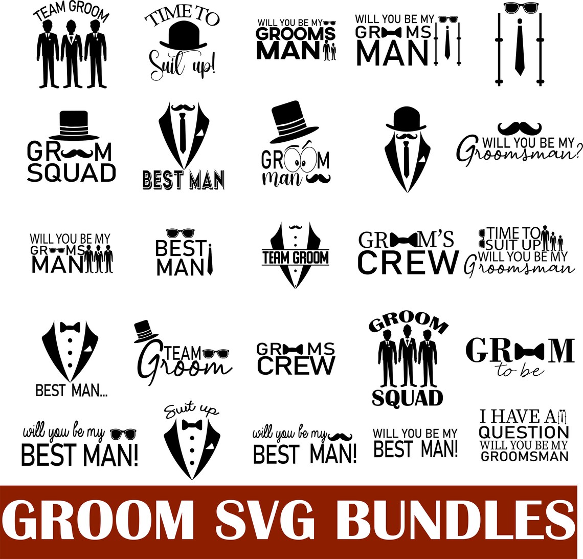 Groom SVG Bundle: Wedding Party Designs (digital Download) - Etsy