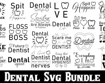 Pacchetto SVG per dentisti: progetti di dentisti, igienisti e assistenti (download digitale)