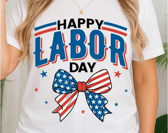Fiocco patriottico del Labor Day PNG: design della maglietta USA Pride (download digitale)