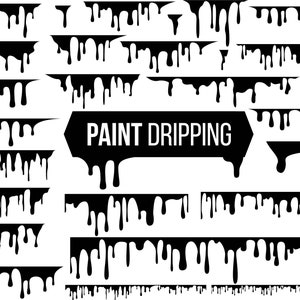 Dripping Borders SVG Bundle: Paint Drip Clipart (Digital Download)