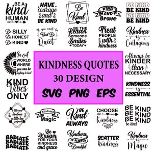Pacote Bee Kind Svg, Pacote Kindness Svg, Pacote Be Kind Svg, Citações Positivas Svg, Kindness Era Png, Arquivos Motivacionais Svg Para Cricut