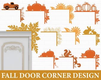 Autumn Door Corner Decor Bundle: Fall & Halloween Designs (SVG, PNG, JPEG)