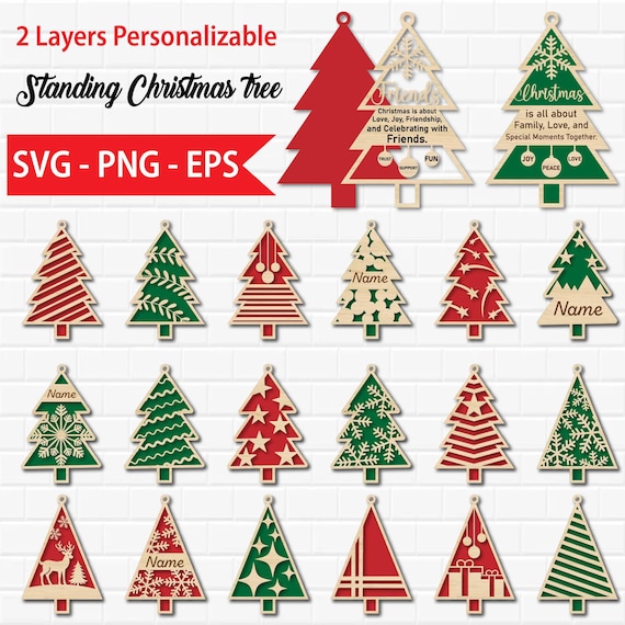 Personalized Christmas Tree Ornament SVG: Laser Cut File (Digital Download)
