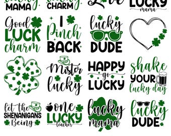 St. Patrick's Day SVG PNG Bundle: Lucky Shamrock Designs (Digital Download)