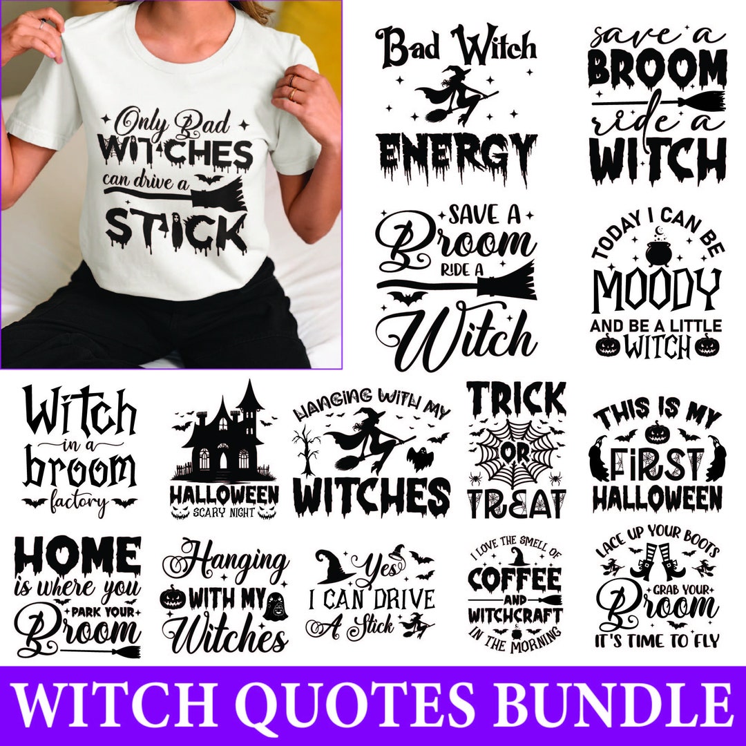 Witch SVG Bundle: Funny Halloween Cut Files for Cricut - Etsy