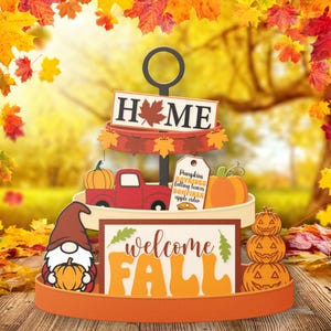Fall Tiered Tray SVG Bundle: Autumn Signs, Gnome Designs (digital ...
