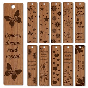 Lesezeichen Schnittdateien, Lesezeichen Vorlage, Lesezeichen Bundle, Laser Cut Lesezeichen, Lesezeichen Cricut Lesezeichen, Buchliebhaber