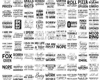 Sarcastic Quotes SVG Bundle: Funny Sassy Designs (Instant Download)