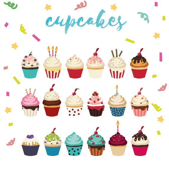 Cute Birthday Cupcake Clip Art