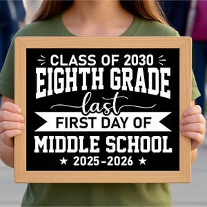 8th Grade Class of 2030 Printable Sign: Back to School SVG (Digital Download)