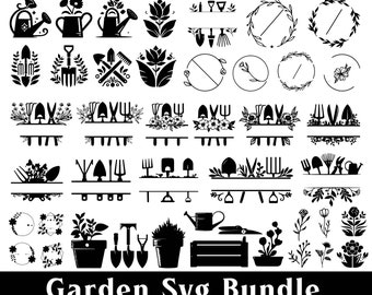 Gardening SVG Bundle: Garden Tools & Plant Lover Clipart (Digital Download)