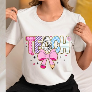 Lápis de Professora Coquete PNG, Professora Coquete PNG, Professora Preppy PNG, Laços de Professora PNG, Presente de Professora PNG, Camiseta de Professora SVG