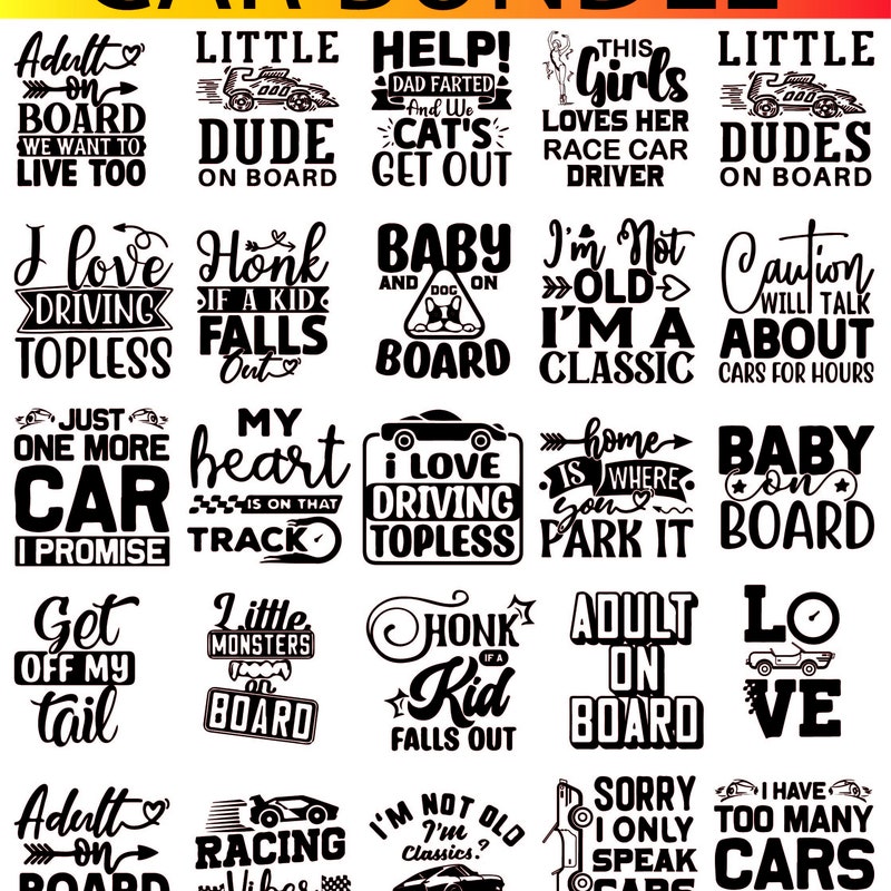 Car Decal Svg - Etsy
