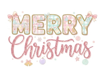 Retro Christmas PNG: Girly Holiday Sublimation Design (Digital Download)
