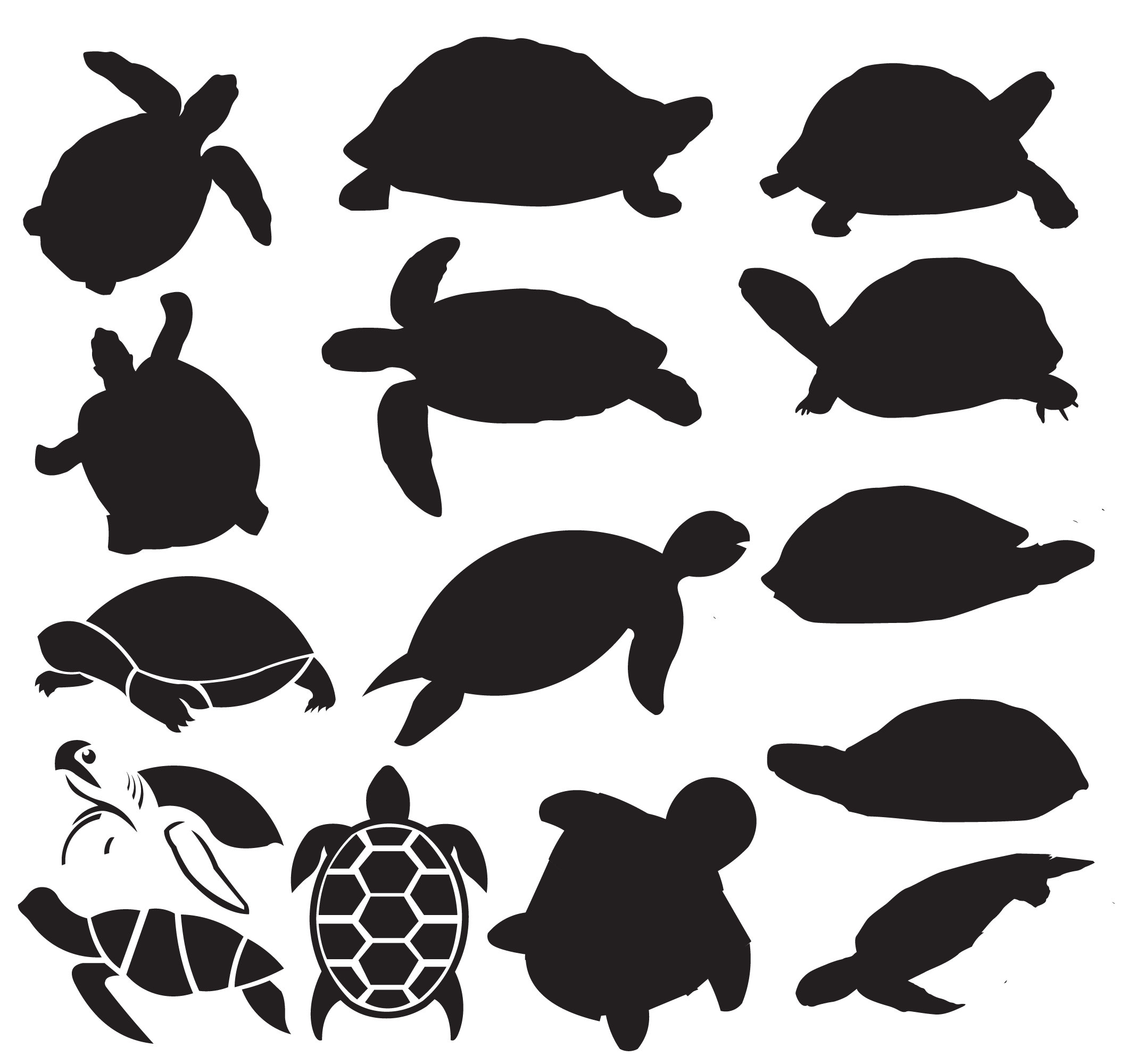 Sea Turtle Silhouette Clip Art
