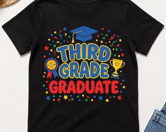 Third Grade Graduate PNG, Elementary School Celebration Shirt Design (Digital Download)