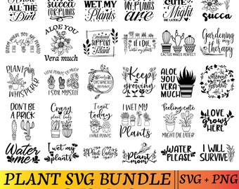 Paquete SVG de citas sobre plantas: Diseños divertidos de jardinería (uso comercial)