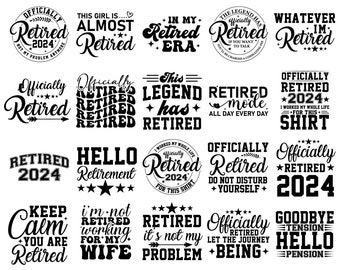 Funny Retirement SVG Bundle: Officially Retired Designs (Digital Download)