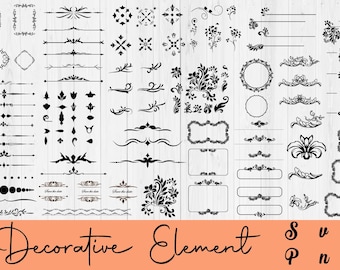 Elegant Text Dividers: Decorative SVG Vector Files (Digital Download)