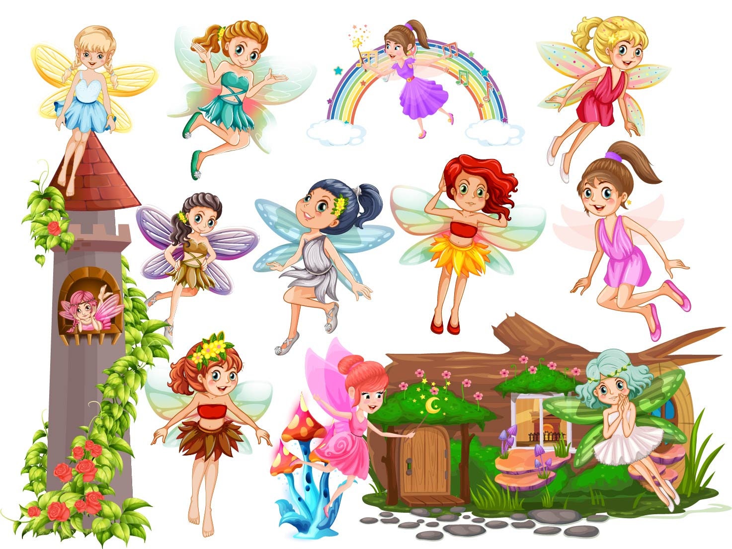Fairy Princess Clipart Cute Fairies Castle Design Art Set - Etsy Fairy Princess Clipart Cute Fairies Castle Design Art Set - Etsy