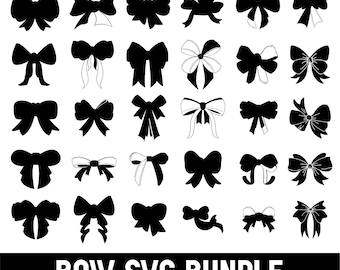 Fiocco di nastro SVG, Papillon SVG, Pacchetto di fiocchi SVG, Fiocco per capelli SVG, Nastro e fiocco SVG, Nastri e fiocchi SVG, Pacchetto di fiocchi SVG, Silhouette di fiocchi
