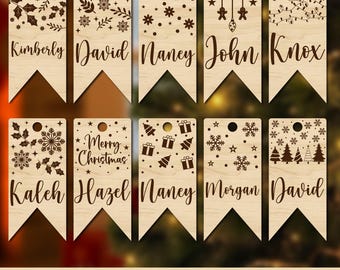 Laser Cut Weihnachtsanhänger SVG: Weihnachtsschmuck, Geschenkanhänger (Digitaler Download)