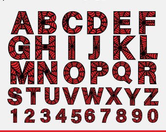 Spider-alfabet SVG: superheld lettertype gesneden bestand (digitale download)