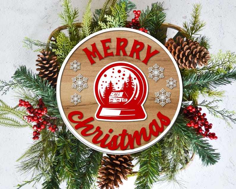 Christmas Door Hanger SVG Bundle | Welcome Sign Glowforge Laser Cut ...