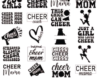 Cheer Mom SVG Bundle: Cheerleader Designs (Digital Download)