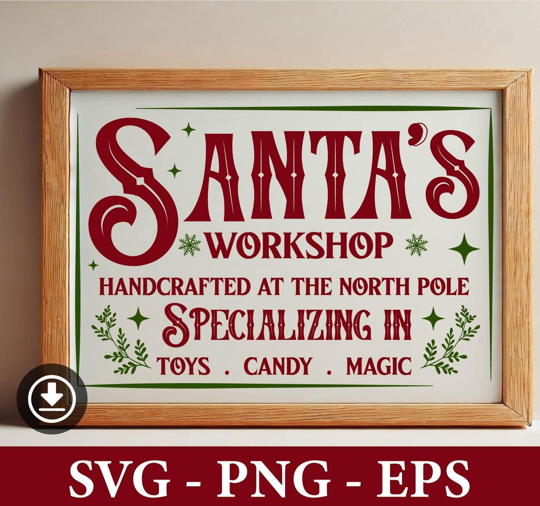 Santa's SVG Bundle Christmas Sign, North Pole (digital — free download