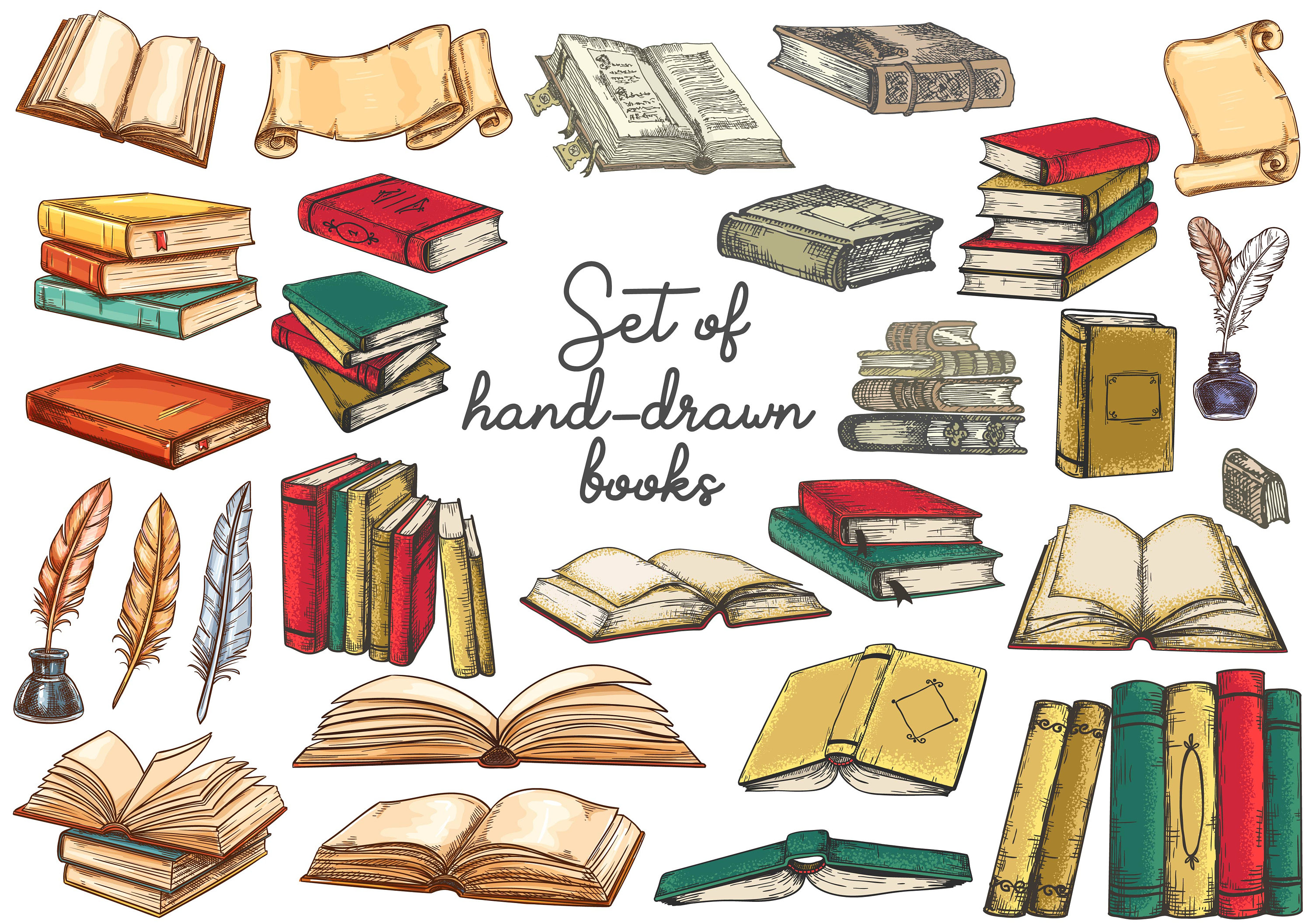 Anciens Livres De Lecture Scolaire Clipart