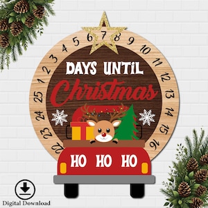 Christmas Countdown SVG: Holiday Sign File (Digital Download)