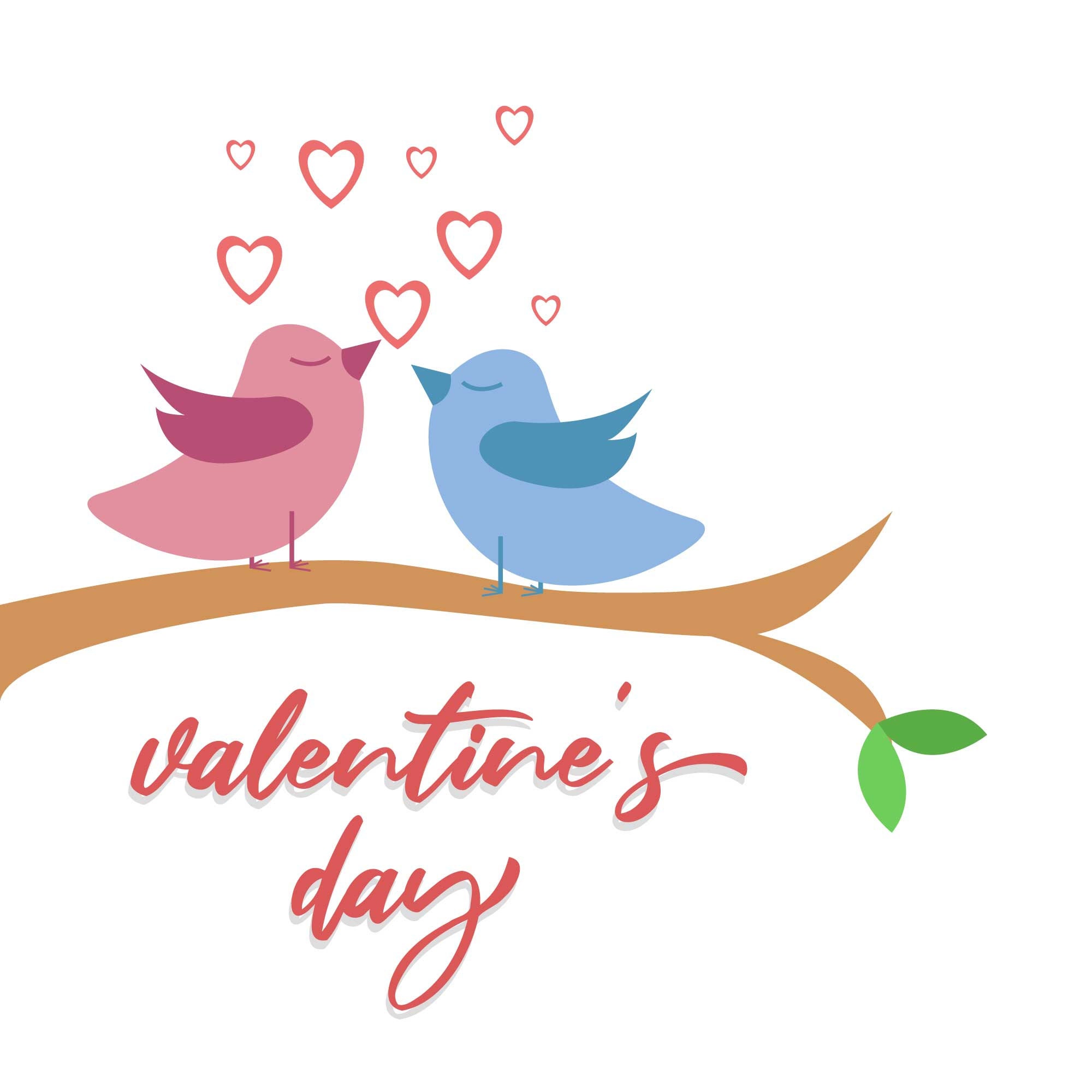 Birds Valentine's Day Digital Clipart Lovely Birds | Etsy