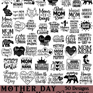 Muttertag SVG-Bundle, Mama-Leben svg-Bundle, Muttertag-Designs, gesegnete Mama svg, Mama-Zitate svg png Cut Files Cricut, Silhouette
