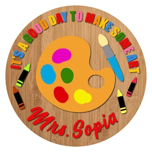Classroom Welcome Sign Svg Png, Teacher Round Door Hanger Laser Cut File, Back To School Decor, Glowforge Laser File, Teacher Gift