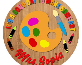 Teacher Welcome Sign SVG PNG: Laser Cut Door Hanger File